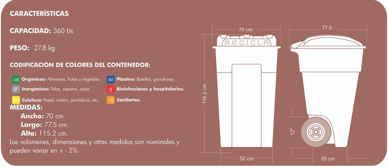 CONTENEDOR DE BASURA VIC-360