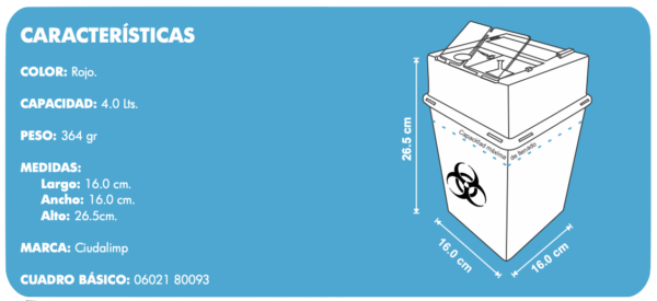 Contenedor de punzocortantes RPBI - Imagen 2