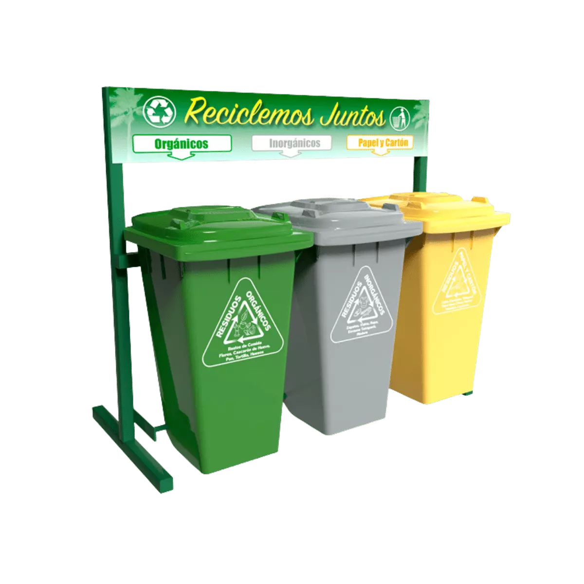Bote de basura triple