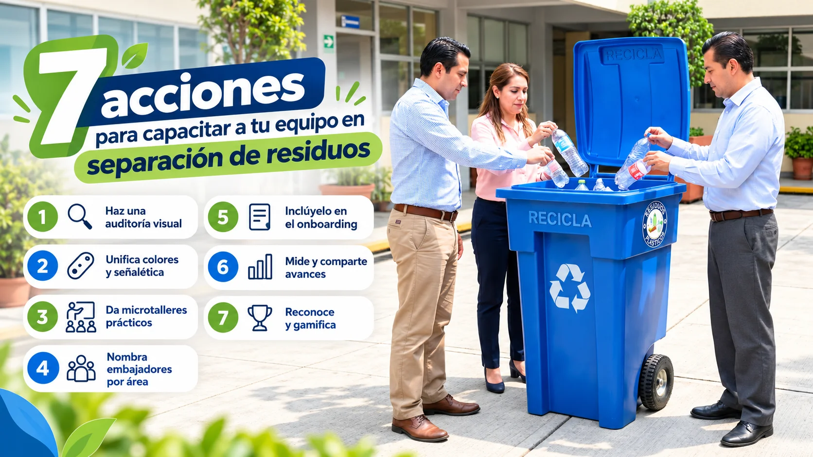 7 acciones para capacitar a tu equipo en separación de residuos