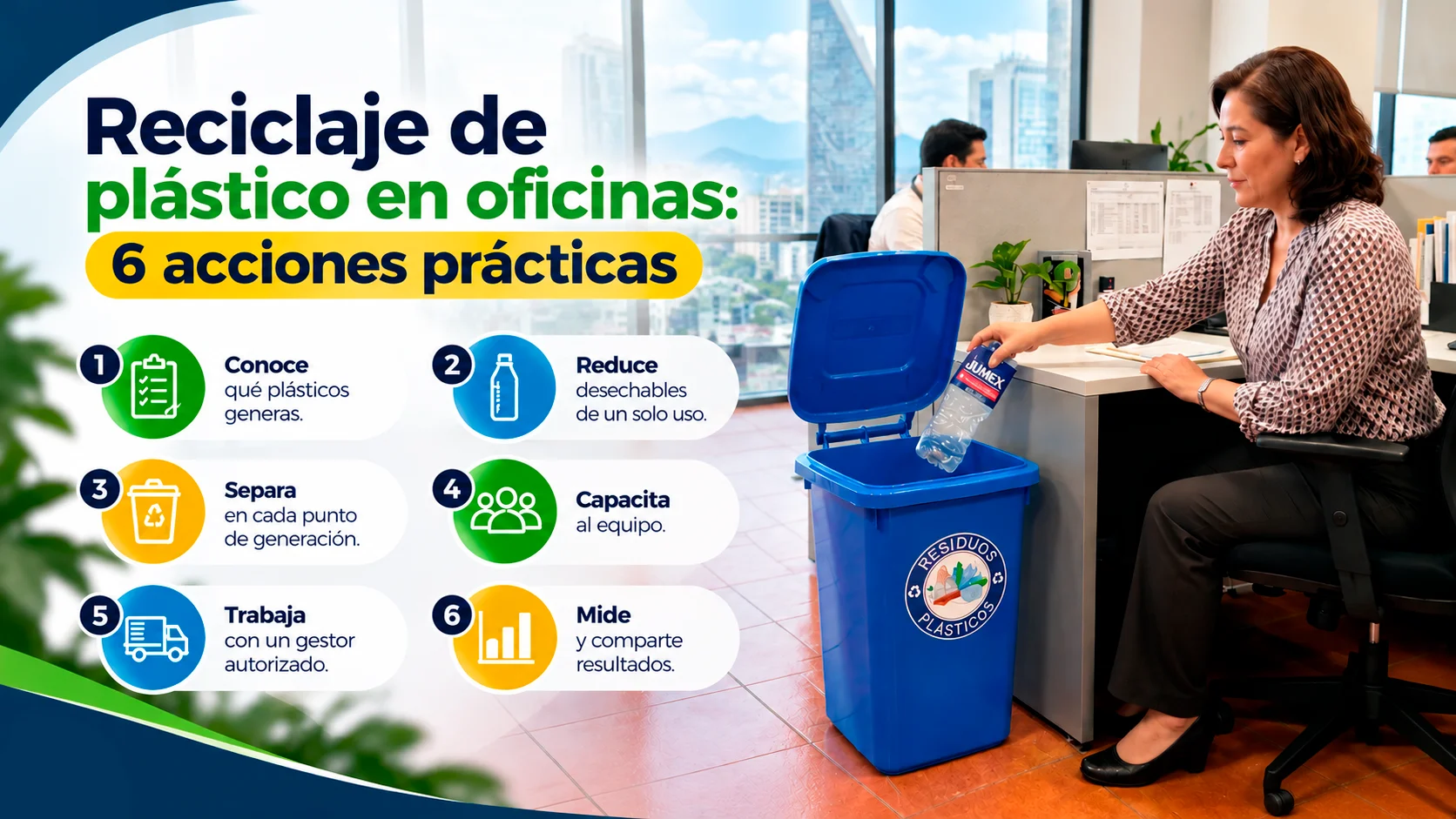 Reciclaje de plástico en oficinas: 6 acciones prácticas